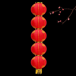 Китайский фонарь Круглый с рисунком, 5 ярусов 25см