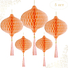 Бумажное украшение Шары-соты с кисточкой НАБОР 5 шт, персиковый