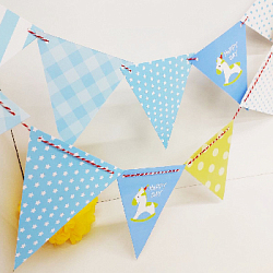 Гирлянда на веревке 3м 15х18см, микс голубой