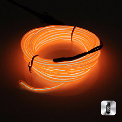 Шнур неоновый светящийся от USB 3 м, оранжевый