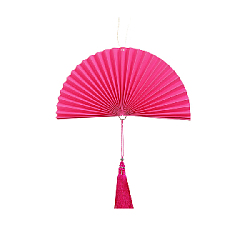 Веер-гармошка с кисточкой 40 см, малиновый